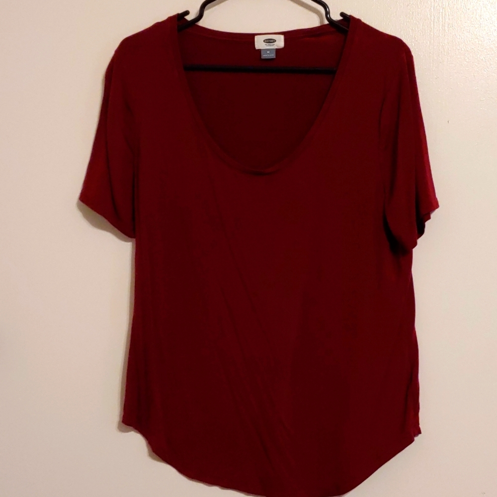 Old Navy Burgandy Relaxed Fit Tee (M)